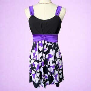 Vintage Y2K Satin Abstract Mini Dress